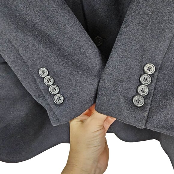 Hickey Freeman Madison 100% Cashmere Sport Coat Blazer 46L Black Quiet Luxury - Picture 4 of 14